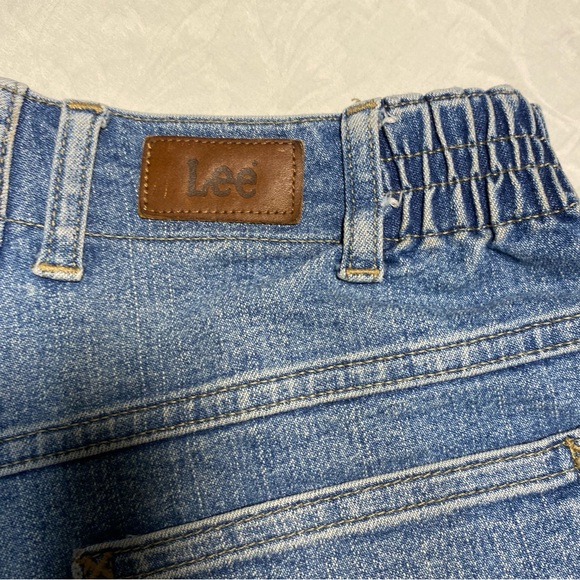 Vintage Lee Stretchy Cutoff Cargo Shorts Scrunch Waistband Women’s 8 Denim Jean - Picture 8 of 13